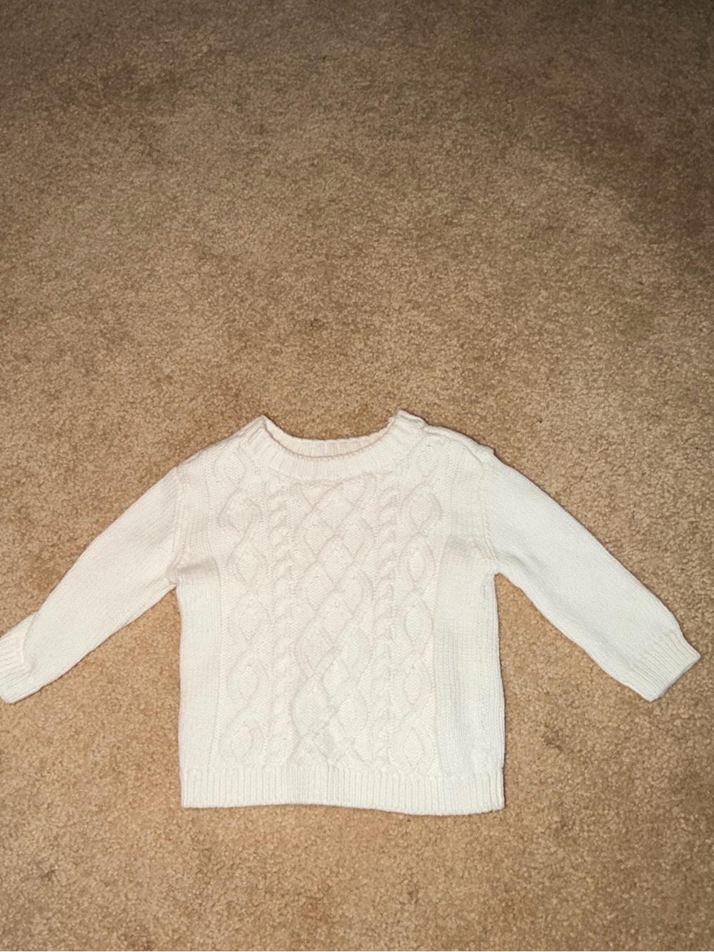 Carter's Cream Cable Knit Crewneck Sweater